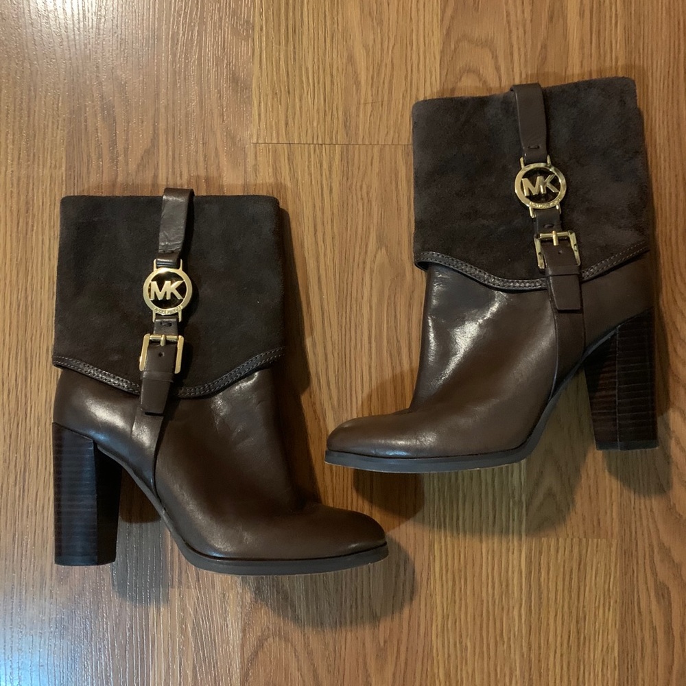 Michael Kors Suede Leather Fulton Harness Boots